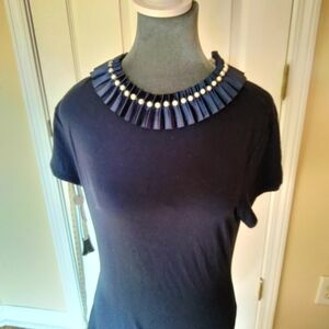 Ted Blue Top with Pearl Accents